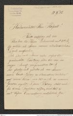 Nachlass Franz Steindachner, Brief von Hans Fruhstorfer an Franz Steindachner (12.06.1897), Inv.Nr. 144.01, Seite 1